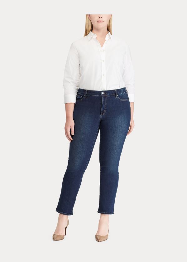 Ralph Lauren Premier Straight Curvy Jeans Dame Danmark (HMDKV6701)